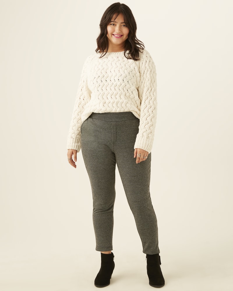 Plus size model wearing Carol Pull-On Jacquard Legging by Philosophy | Dia&Co | dia_product_style_image_id:171212